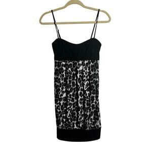 Speechless Dress Women M Black White Leopard Mini Club Y2K Jersey Shore Party